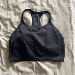 Jockey black padded sport tank cropped L